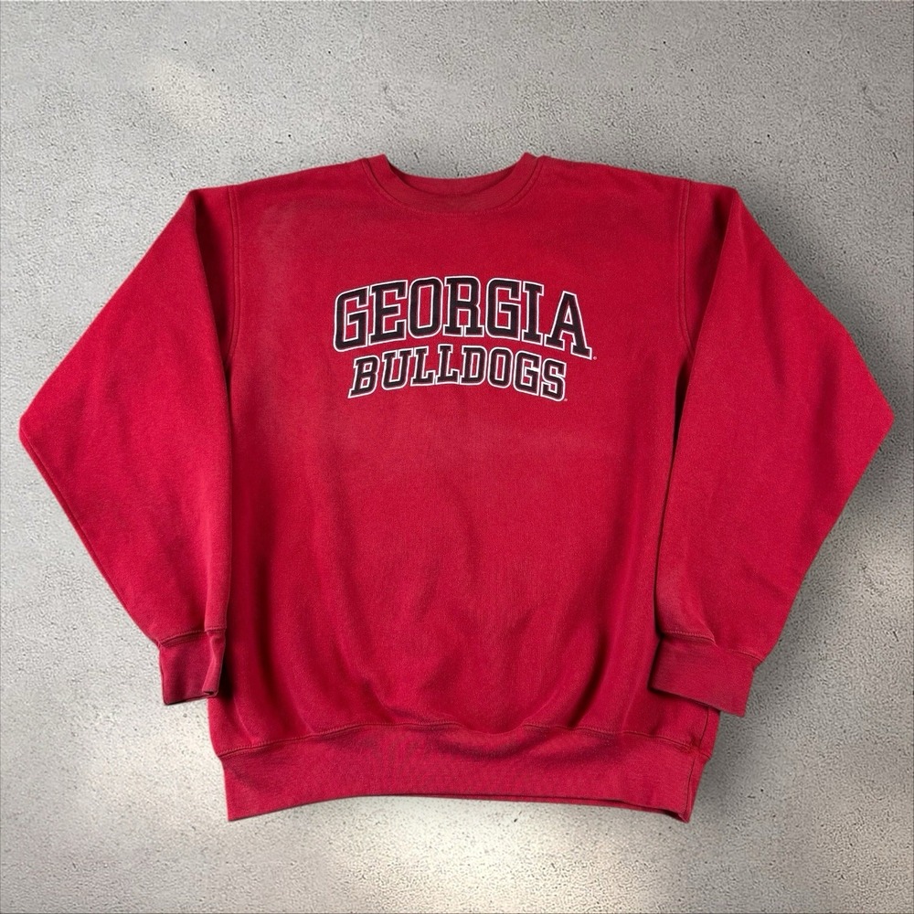 Vintage Georgia‎ Bulldogs Sweatshirt XL Soffe UGA Red NCAA Crewneck 90s